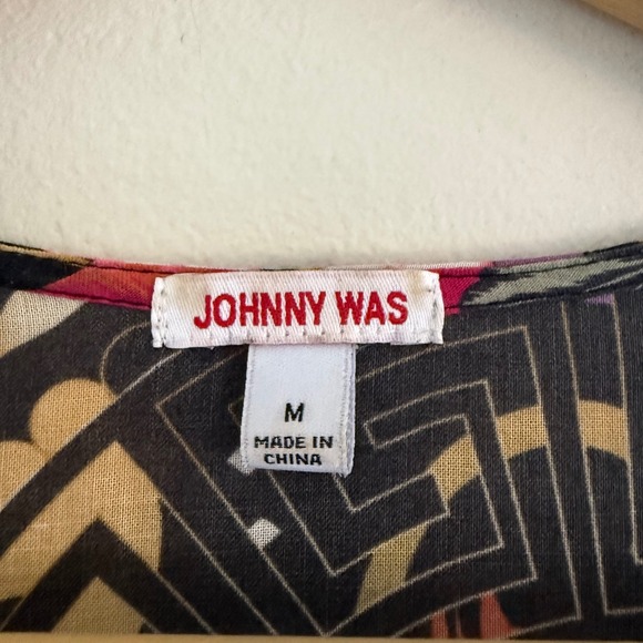 Johnny Was Naomi Peace Ruffled Tiered Floral Midi Dress Size Large Dark Romantic - Picture 7 of 12